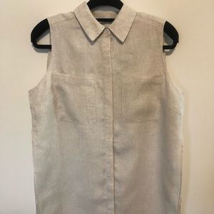 Chico’s Beige Linen Sleeveless Size 12 Blouse